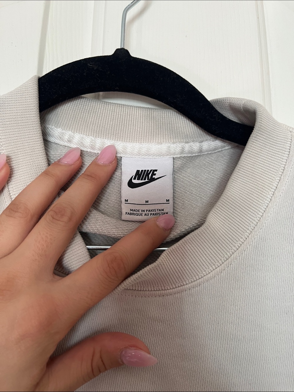 Nike Light Gray Crewneck Sweatshirt with Orange Swoosh - Picture 2 of 5